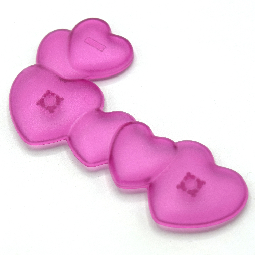 Lego Clikits Icon, Hearts, Six Connected with Two Pins / Trans-Dark Pink