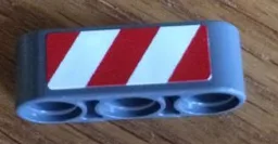 Technic, Liftarm Thick 1 x 3 with Red and White Danger Stripes Pattern Model Left Side (Sticker) - Set 8052