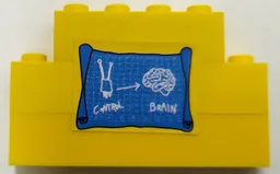 Stickered Assembly 6 x 1 x 3 with White 'CONTROL' and 'BRAIN' on Blueprint Pattern (Sticker) - Set 3826
