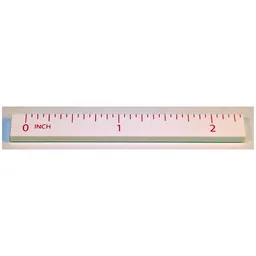 Tile 1 x 8 with Ruler INCH 0 - 2 Pattern / White