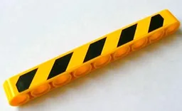 Technic, Liftarm Thick 1 x 9 with Black and Yellow Danger Stripes Pattern Model Left (Sticker) - Set 8069