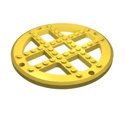 Fabuland, Plate Round 13 2/3 Stud Diameter [Type 2 Base] / Yellow