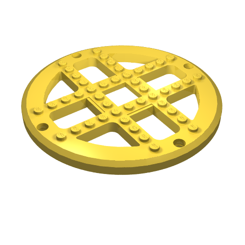 Lego Fabuland, Plate Round 13 2/3 Stud Diameter [Type 2 Base] / Yellow