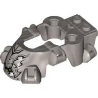 Fairing, Fly Wheel, Spider Shape with Black Armor Scales and White Fangs Print / Flat Silver