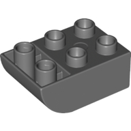Lego Duplo Brick 2 x 3 with Curved Bottom / Dark Bluish Gray
