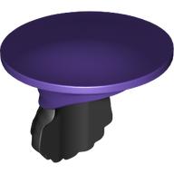 Lego Hair and Hat, Wide Flat Top with Black Dreadlocks Pattern / Dark Purple