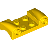 Lego Vehicle Body, Wheel Arch / Mudguard 2 x 4 with Headlights and Curved Fenders / Yellow