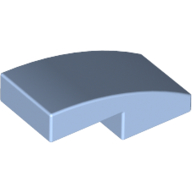 Lego Brick Curved 2 x 1 No Studs [1/2 Bow] / Bright Light Blue