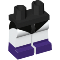 Lego Hips and White Legs with Black Leotard and Dark Purple Shoes Print / Black