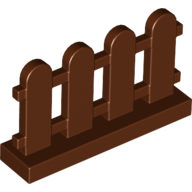 Lego Picket Fence 1 x 4 x 2 / Reddish Brown