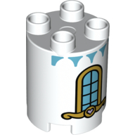 Lego Duplo Brick Round 2 x 2 x 2 with Rounded Window with Panes Print