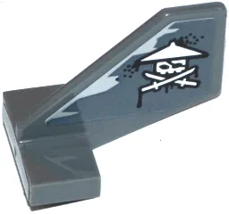 Tail Shuttle, Small with White Ninja Skull with Crossed Swords Pattern on Both Sides (Stickers) - Set 70601