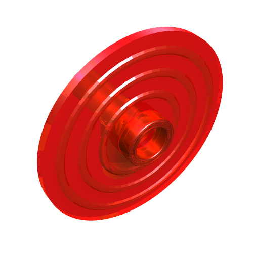 Lego Shield Round with Stud / Trans-Red