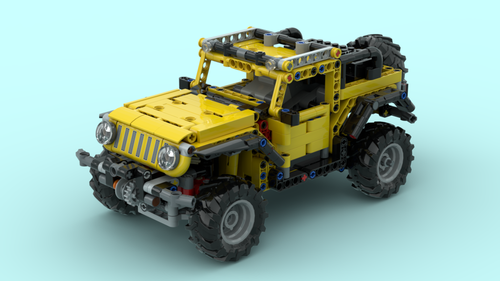 Lego 42122 RC 4WD version A - Jeep Wrangler with solid Axle