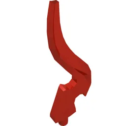 Wave / Flame Rounded Single with Pin / Red
