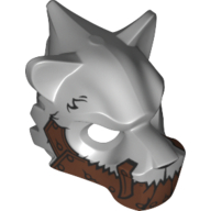 Lego Mask Tiger with Copper Fangs and Armor with Rivets Print / Light Bluish Gray
