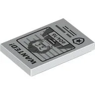Tile 2 x 3 with Wanted Poster with 'WANTED' and '604-16' Print / White