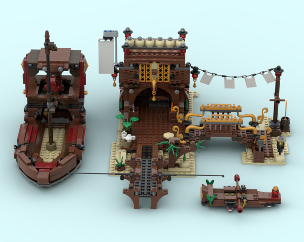 Lego fishermen's harbor (alternate build for 70618 destiny's bounty)