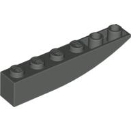 Lego Brick Curved Inverted 6 x 1 / Dark Gray