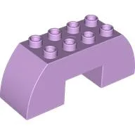 Duplo Brick 2 x 6 x 2 Curved with 2 x 2 Cutout on Bottom / Lavender