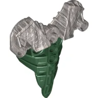 Large Figure Torso Cover, Armour, Toa Inika (Type 2) with Marbled Pearl Light Gray Pattern / Dark Green