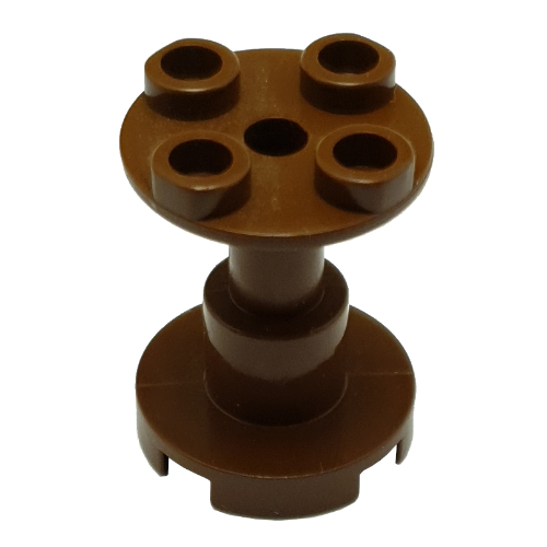 Lego Support Round 2 x 2 x 2 Stand with Reach-Through Center Hole / Brown