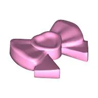 Headwear Accessory Bow with Heart, Long Ribbon and Pin / Bright Pink