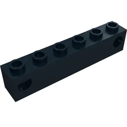Light Prism Brick, Train, 1 x 6 Holder / Black