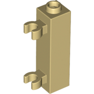Lego Brick Special 1 x 1 x 3 with 2 Clips Vertical [Hollow Stud, Open O Clips] / Tan