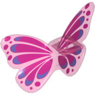 Lego Minifig Neckwear Wings Butterfly with Magenta and Blue Print / Trans-Dark Pink