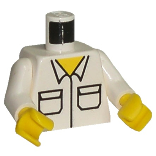 Lego Torso Shirt with Pockets Print, White Arms, Yellow Hands / White
