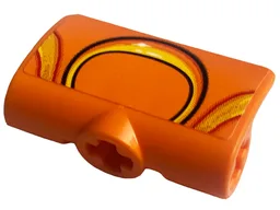 Technic, Panel Curved 2 x 3 x 1 with Yellow Ring of Flames with Black Outline Pattern (Sticker) - Set 42135