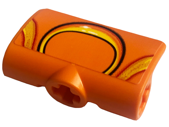 Lego Technic, Panel Curved 2 x 3 x 1 with Yellow Ring of Flames with Black Outline Pattern (Sticker) - Set 42135