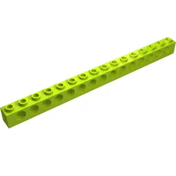 Technic Brick 1 x 16 [15 Pin Holes] / Lime