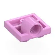 Plate Special 2 x 2 with 1 Pin Hole [Complete Underside Rib] / Bright Pink