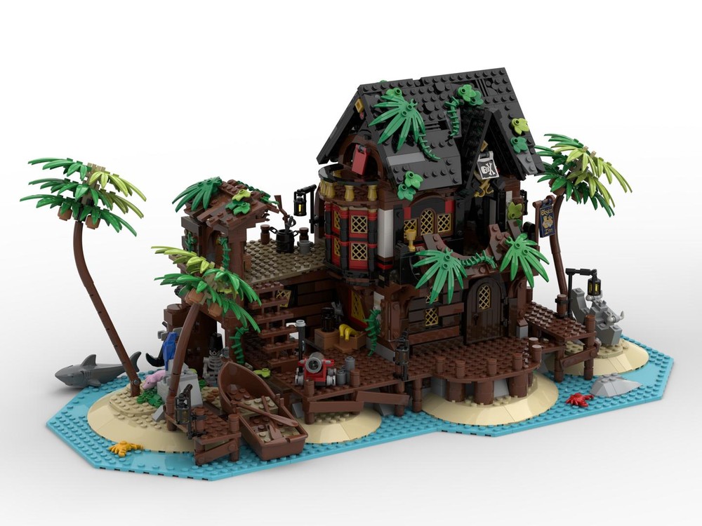 Lego Jose's Inn - island tavern modification for 21322 & 31109