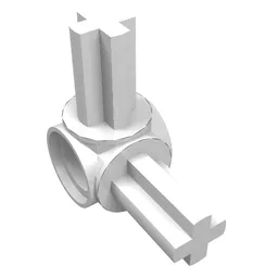 Technic Pin Connector Hub with 2 Perpendicular Axles / White