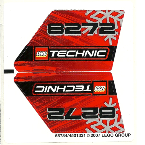 Lego Sticker Sheet for Set 8272-1 / [No Color/Any Color]
