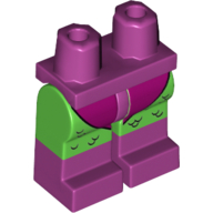 Lego Hips with Bright Green Legs and Magenta Boots Pattern with Short Swimsuit and Scales Print (Green Goblin) / Magenta