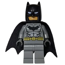 Batman, Dark Bluish Gray Suit, Black Cape and Cowl, Black Head, Dark Bluish Gray Legs, Small Batman Logo