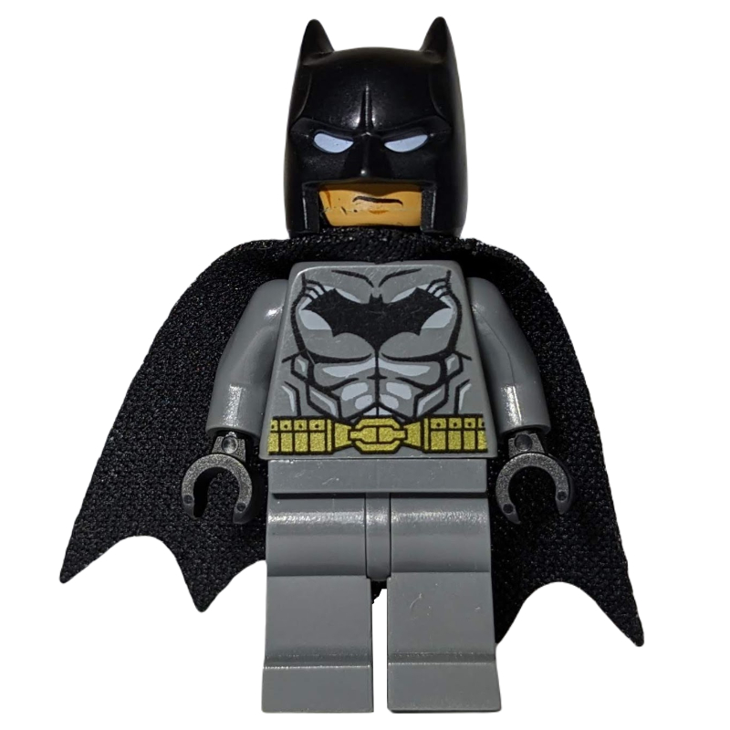 Lego Batman, Dark Bluish Gray Suit, Black Cape and Cowl, Black Head, Dark Bluish Gray Legs, Small Batman Logo