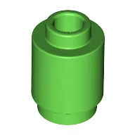 Brick Round 1 x 1 Open Stud / Bright Green
