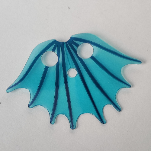 Lego Neckwear Cape Collar, Fins with Dark Blue Lines on Trans-Light Blue Background Print / Trans-Clear