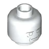 Minifig Head Beethoven, Light Bluish Gray Details, Awake / Sleeping