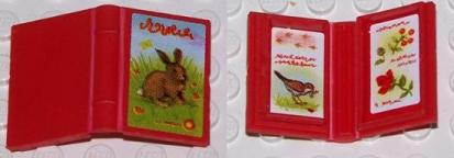 Lego Minifigure, Utensil Book 2 x 3 with Rabbit Outside and Birds and Flowers Inside Pattern (Stickers) - Set 3143