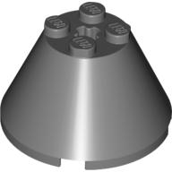 Lego Cone 4 x 4 x 2, Axle Hole [Plain] / Dark Bluish Gray