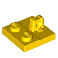 Hinge Plate 2 x 2 Locking with 1 Finger on Top / Yellow