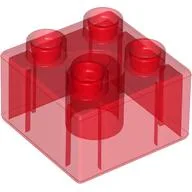 Duplo Brick 2 x 2 / Trans-Red