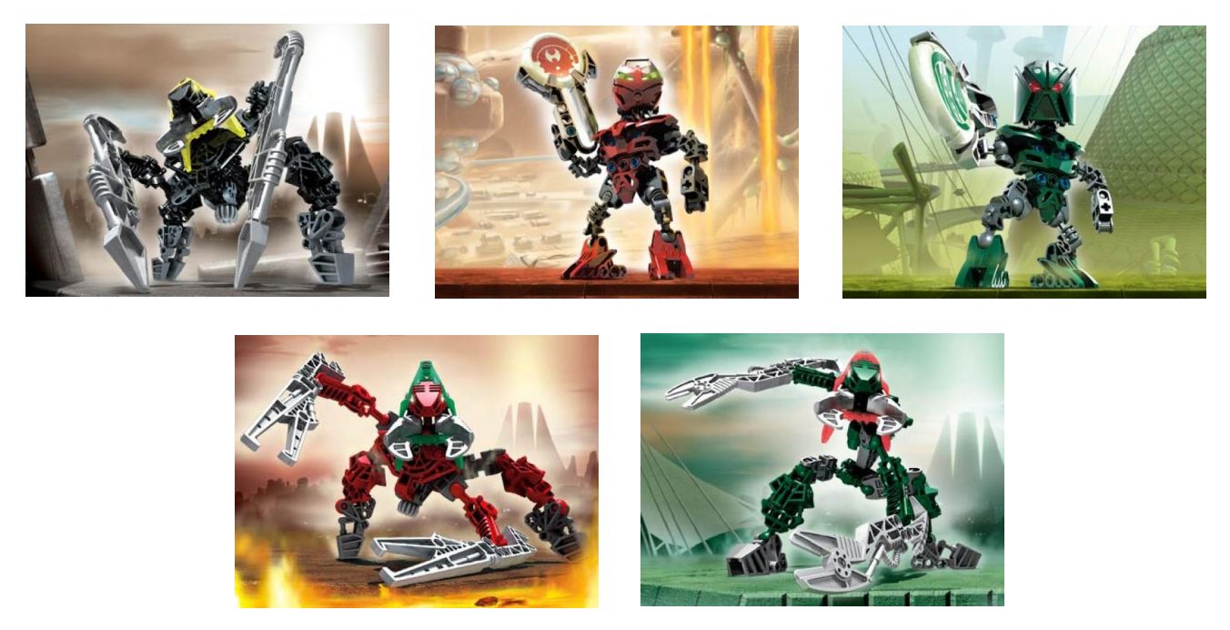 Lego Matoran / Vahki Co-Pack 1 (contains 8607 8611 8614 8616 8618)