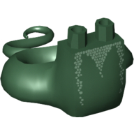 Lego Lower Body with Tail, White Scales Print / Dark Green